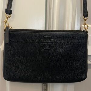 Tory Burch Black Pebbled Leather Crossbody Bag